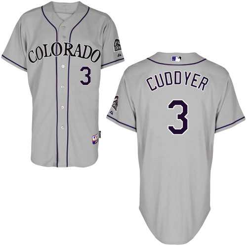 Michael Cuddyer #3 MLB Jersey-Colorado Rockies Men's Authentic Road Gray Cool Base Baseball Jersey